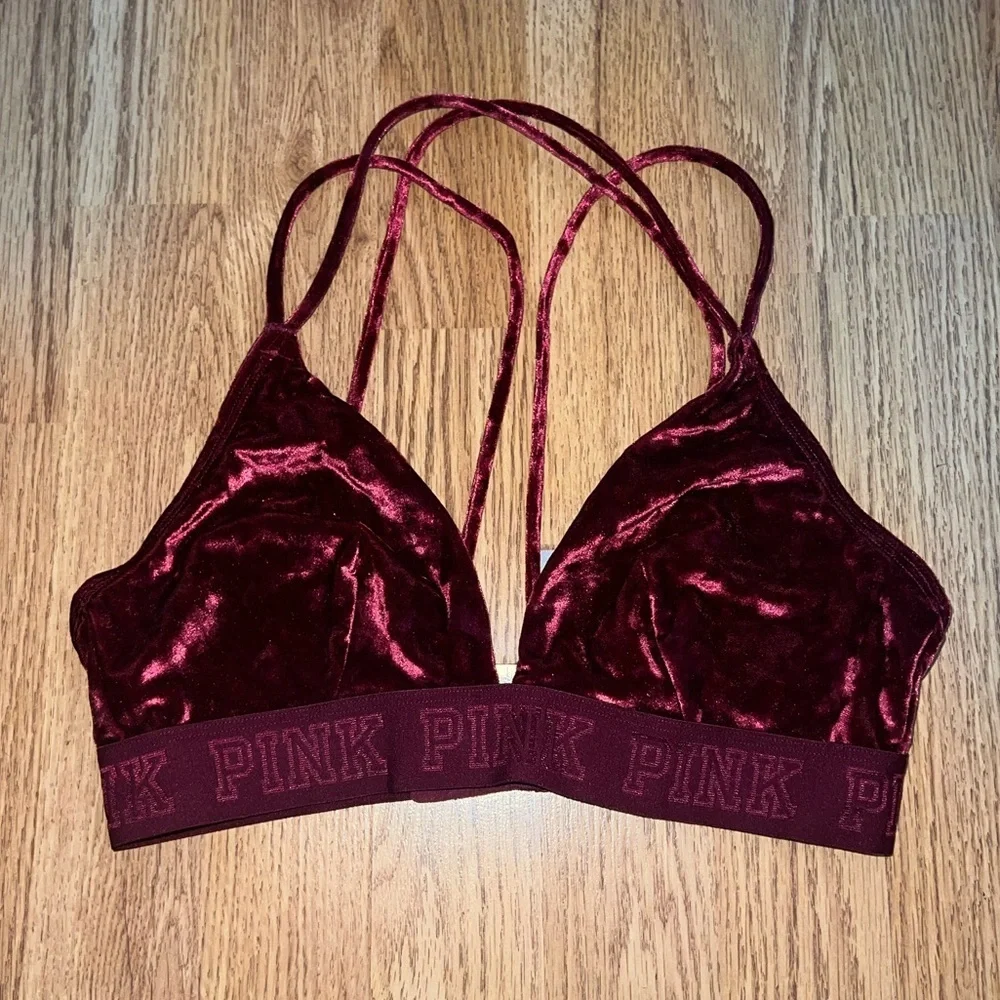 PINK Velvet Bralette - Picture 1 of 4